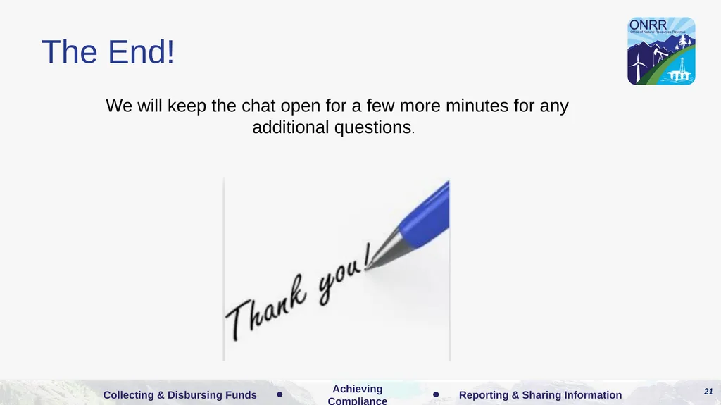 Reporter Online Training Housekeeping All - slide 21 of 21