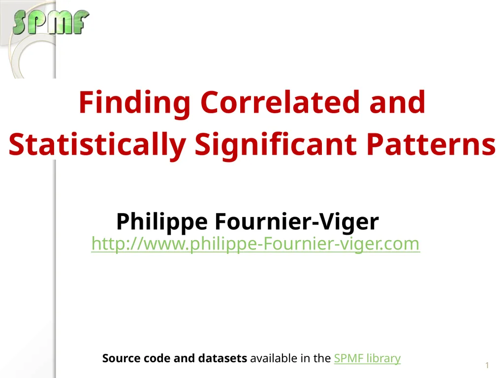 Philippe Fournier-Viger - slide 1 of 44