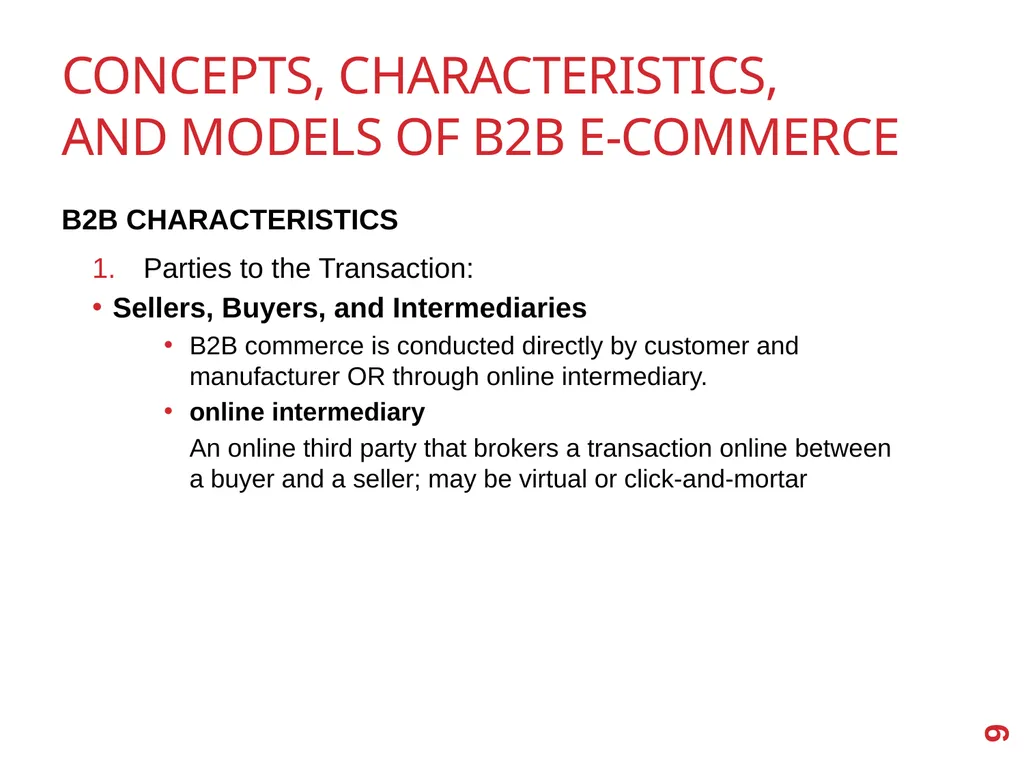 B2B E-Commerce Chapter 2 Learning Objectives - slide 9 of 29