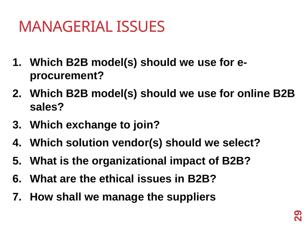 B2B E-Commerce Chapter 2 Learning Objectives - slide 29 of 29