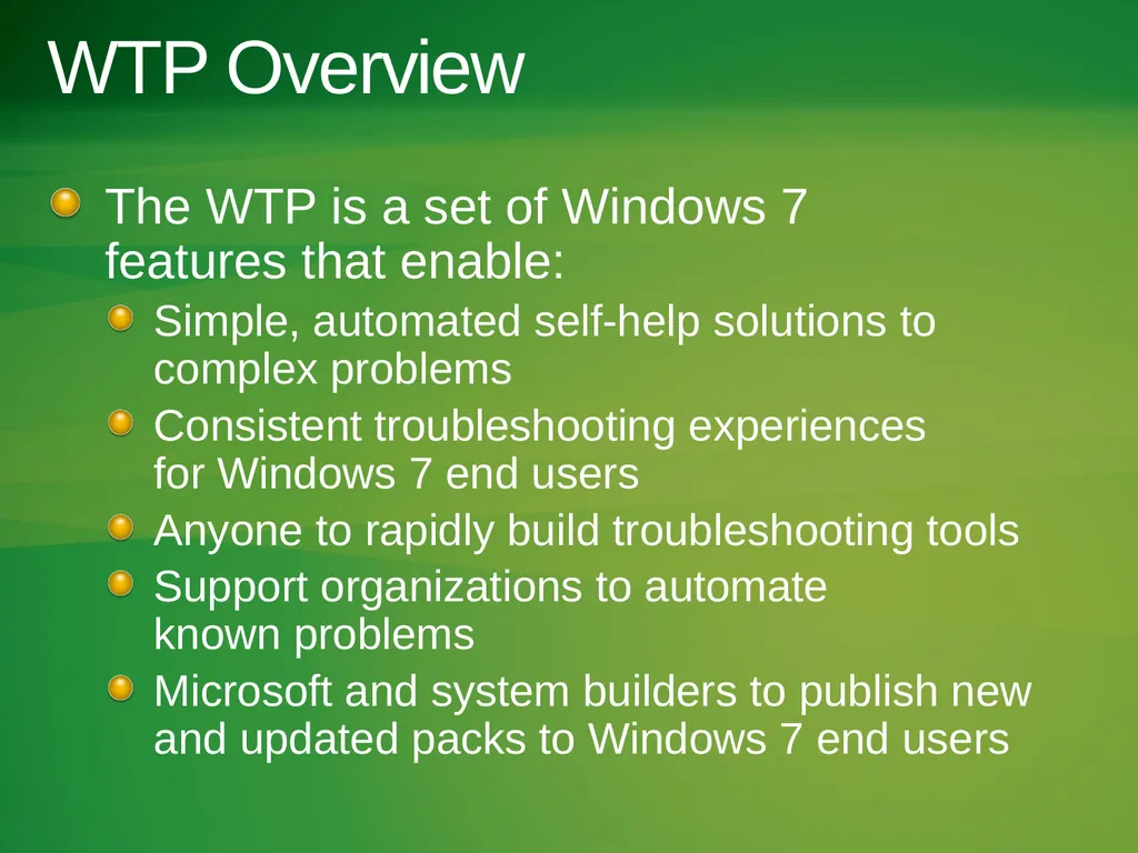 Windows Troubleshooting Platform Matt Bielman Lead - slide 5 of 16