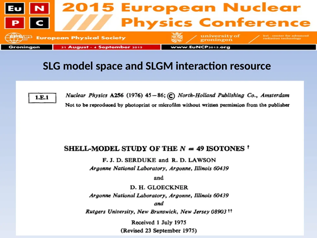 Shell model calculation on even-even Germanium - slide 8 of 21