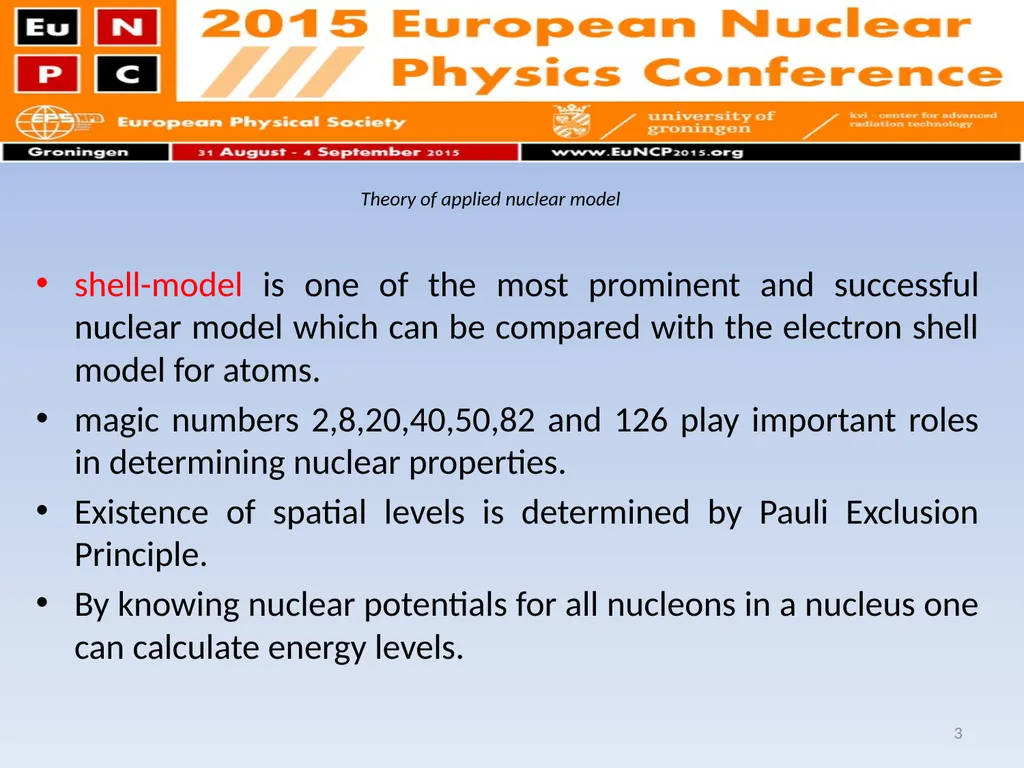 Shell model calculation on even-even Germanium - slide 3 of 21