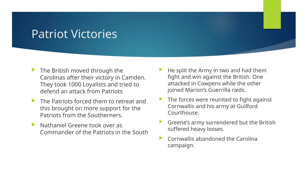 The War Moves West and South Chapter 6 Section 3 - slide 8 of 9
