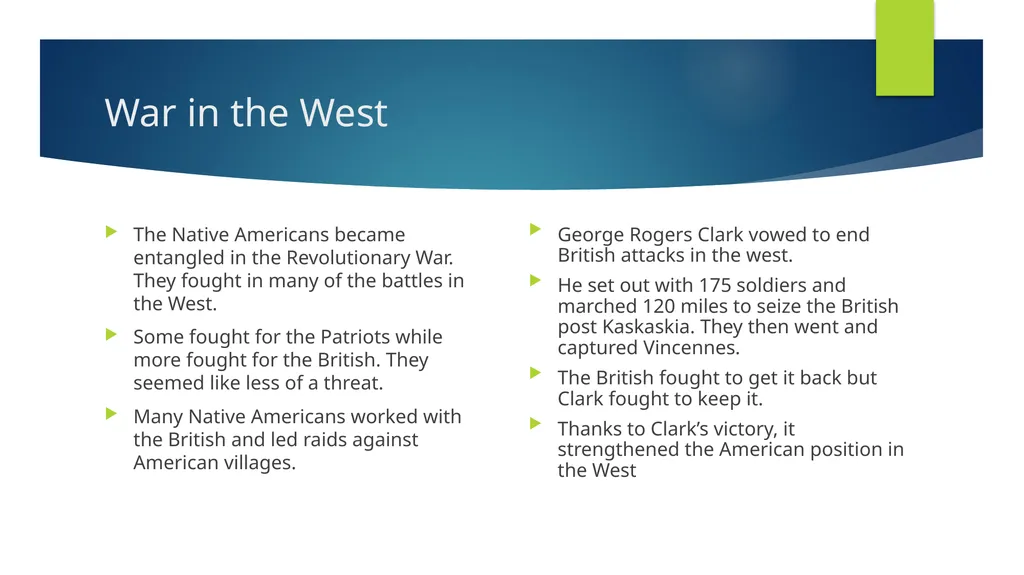 The War Moves West and South Chapter 6 Section 3 - slide 2 of 9