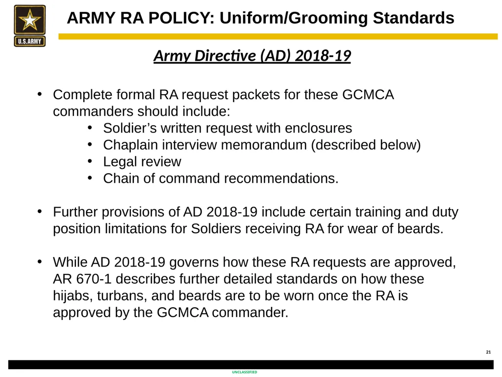 Religious Accommodation in the Army: Advising the - slide 21 of 36