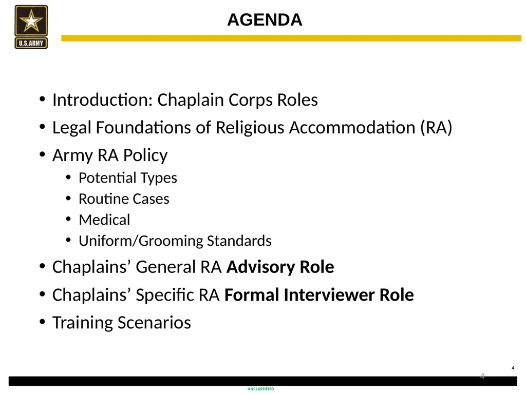 Religious Accommodation in the Army: Advising the - slide 4 of 36