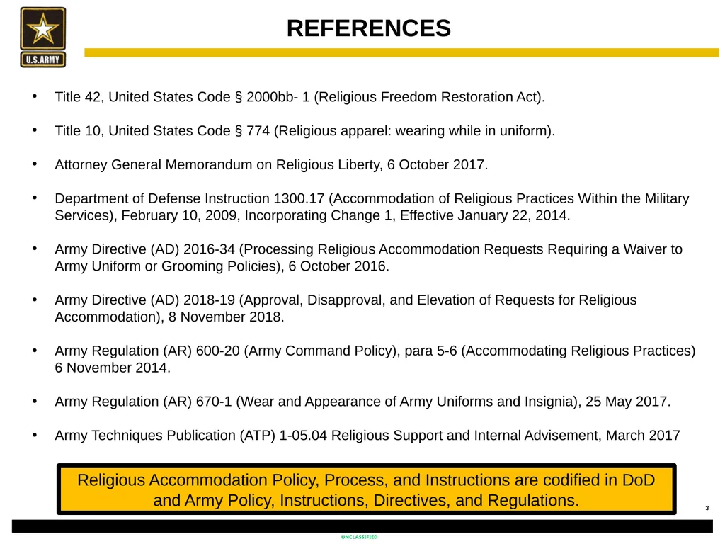 Religious Accommodation in the Army: Advising the - slide 3 of 36