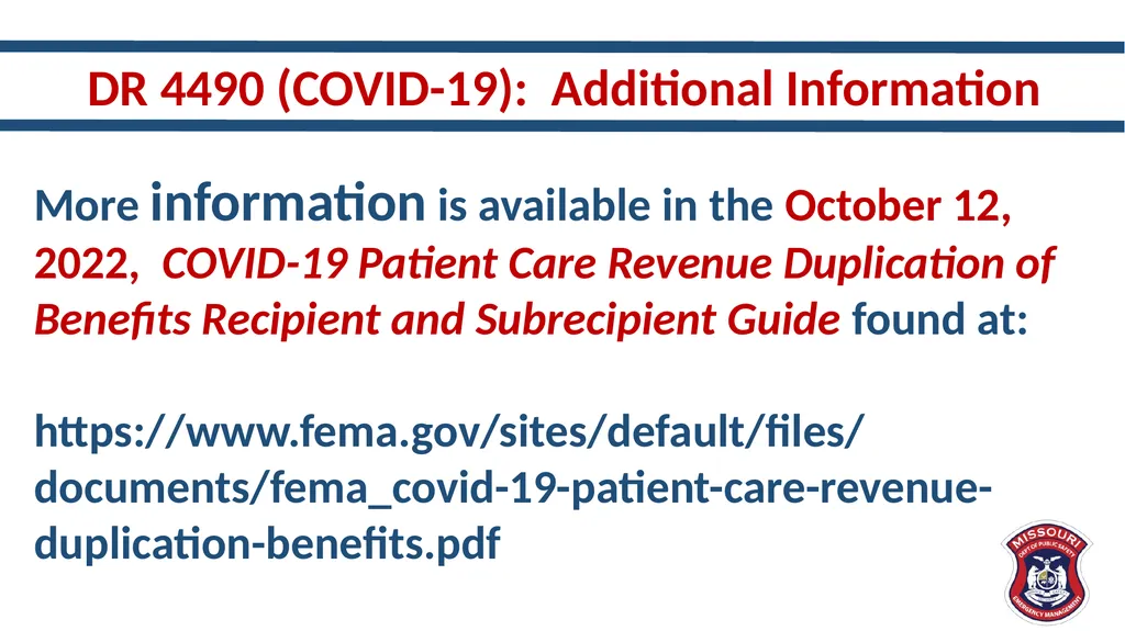 New and Different – Updates in Public Assistance - slide 32 of 33