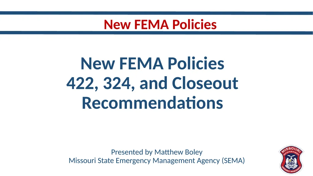 New and Different – Updates in Public Assistance - slide 6 of 33