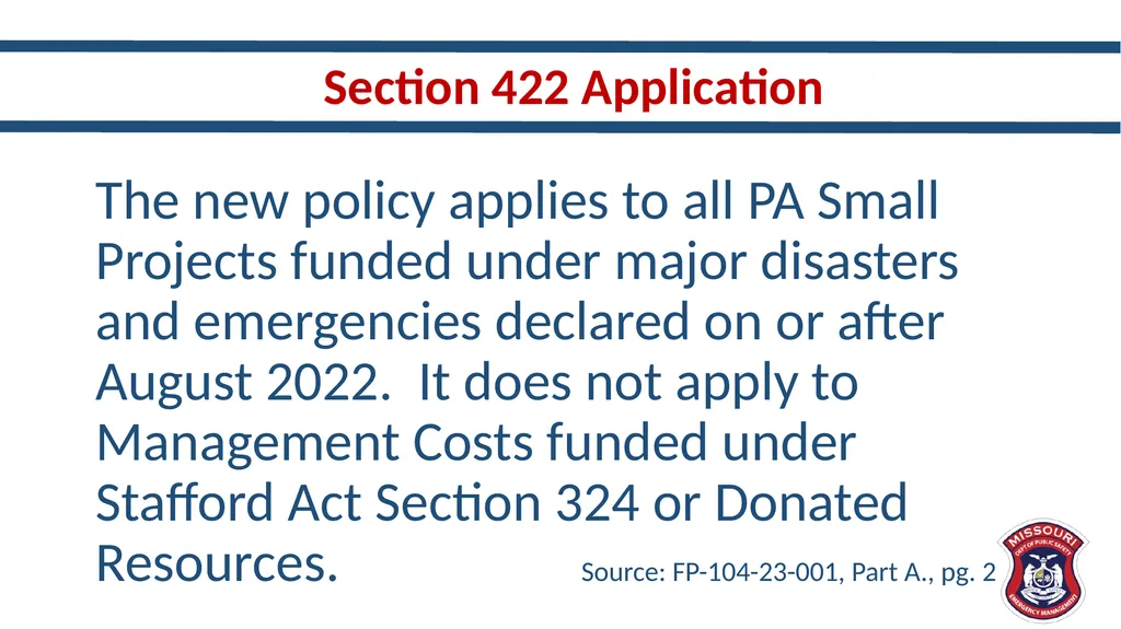 New and Different – Updates in Public Assistance - slide 10 of 33