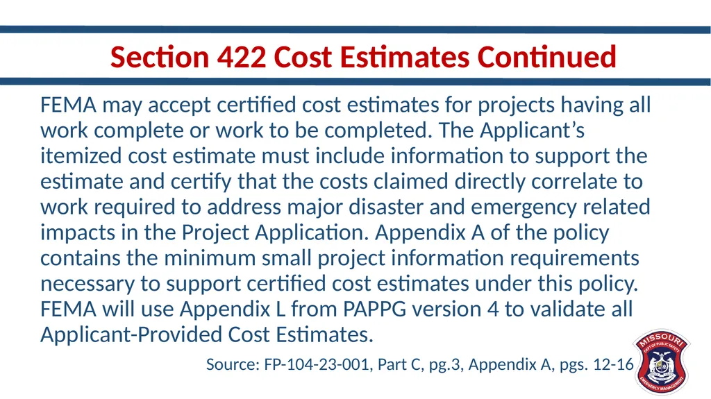New and Different – Updates in Public Assistance - slide 13 of 33