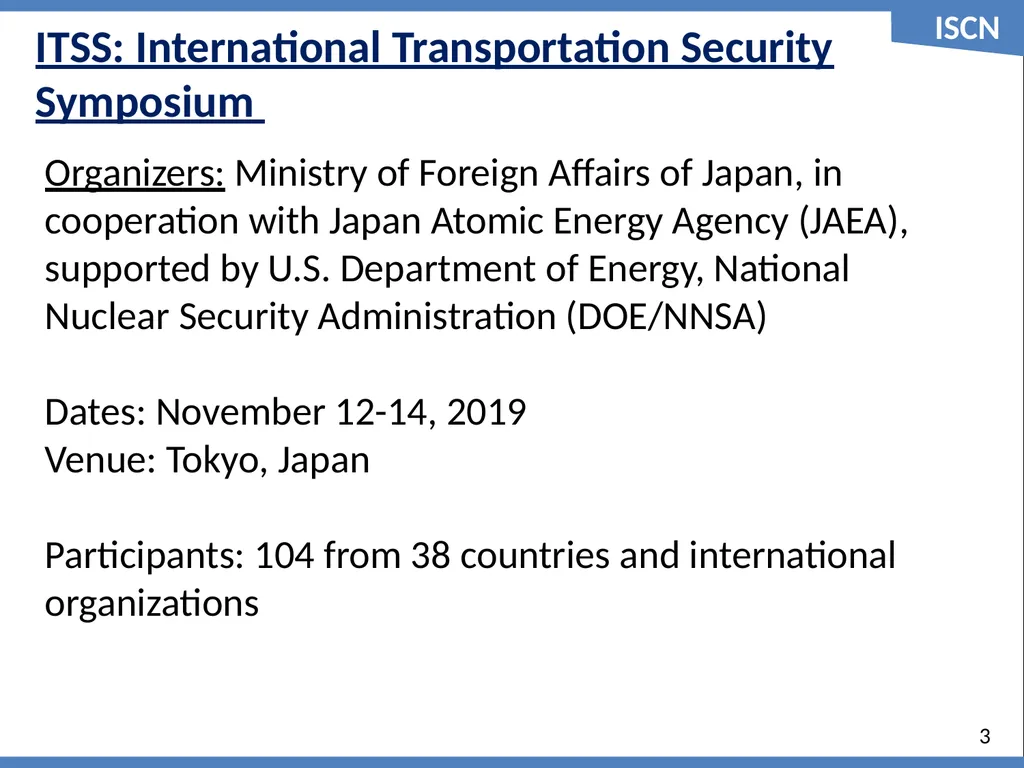 International Symposium on Transport Security of - slide 3 of 15