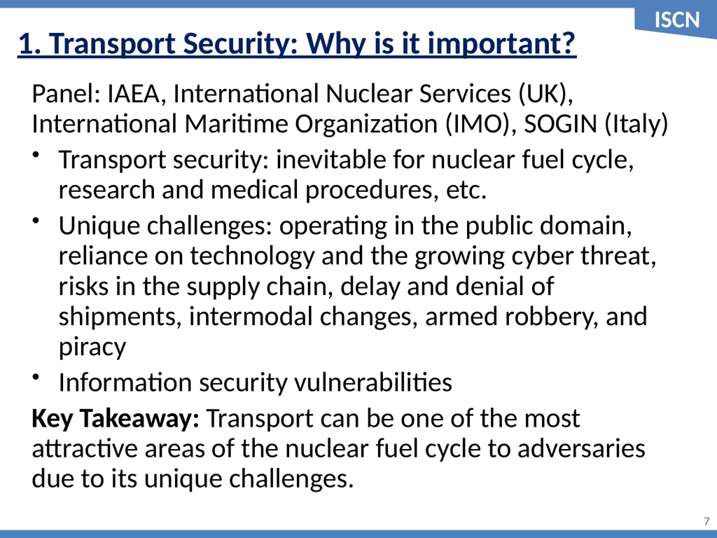 International Symposium on Transport Security of - slide 7 of 15