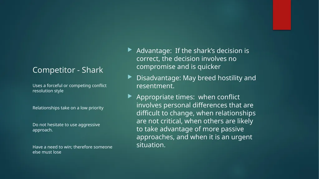 Conflict Resolution Objectives Learn the basics - slide 21 of 30