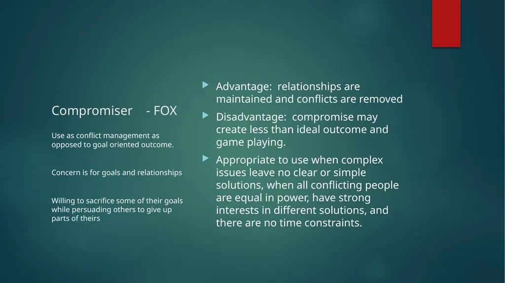 Conflict Resolution Objectives Learn the basics - slide 20 of 30