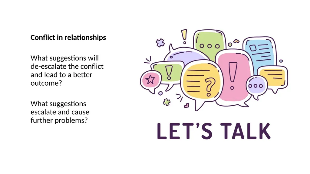 Getting along and dealing with conflict I can - slide 8 of 14