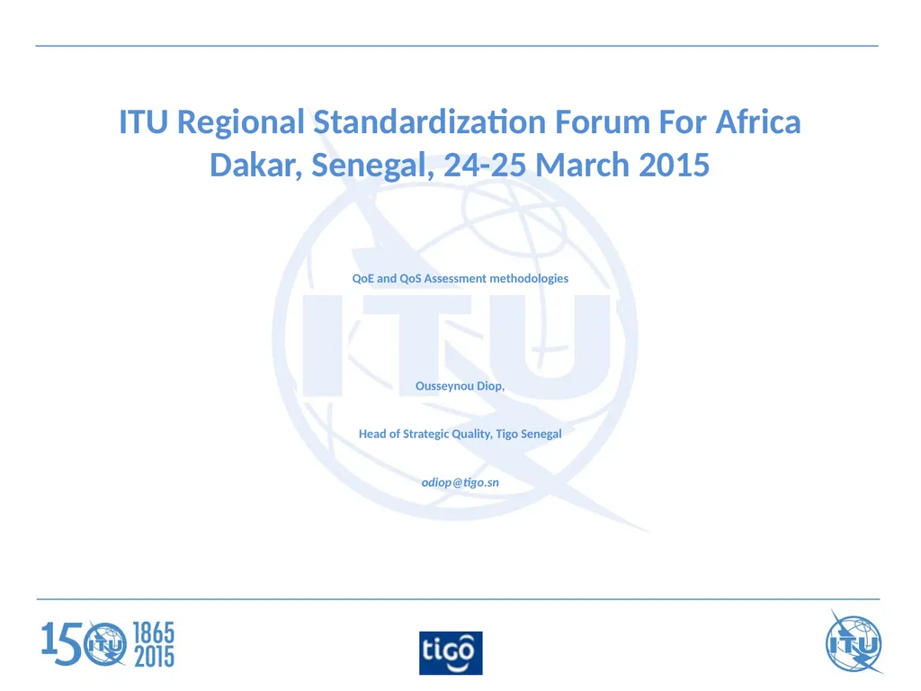ITU Regional Standardization Forum For Africa - slide 1 of 7