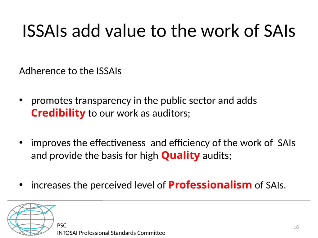 PSC INTOSAI Professional Standards Committee - slide 18 of 27