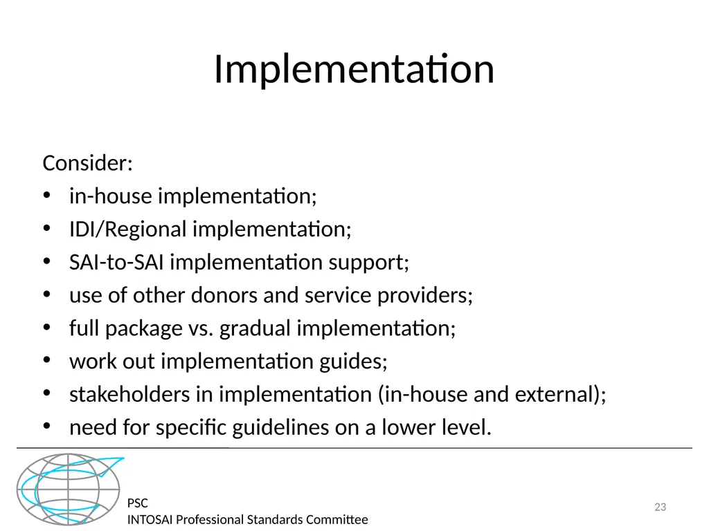 PSC INTOSAI Professional Standards Committee - slide 23 of 27