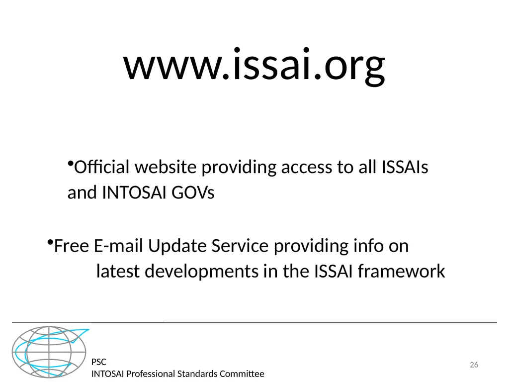 PSC INTOSAI Professional Standards Committee - slide 26 of 27
