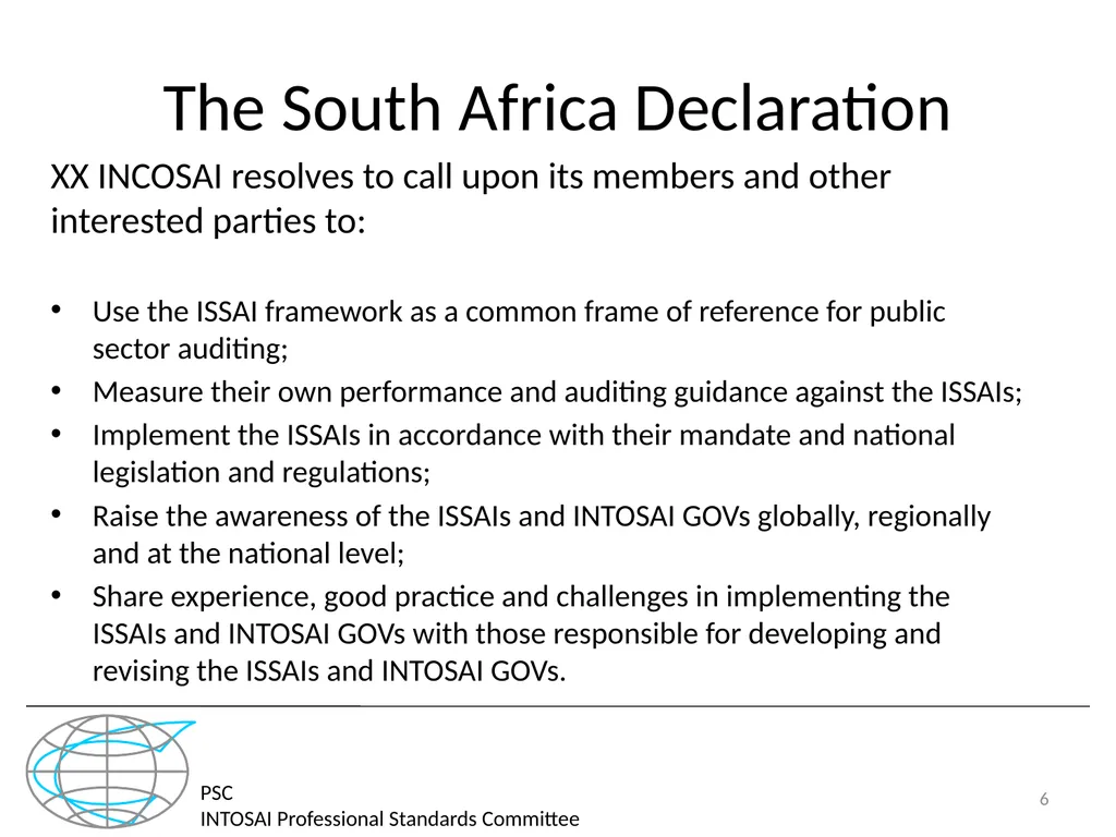 PSC INTOSAI Professional Standards Committee - slide 6 of 27