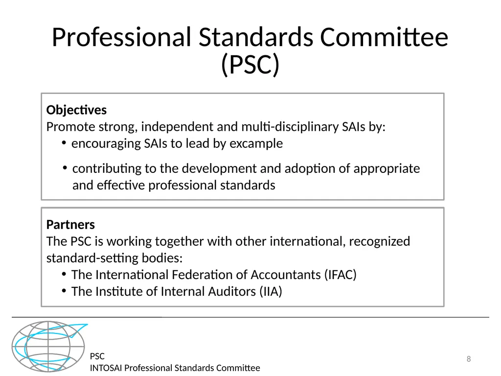 PSC INTOSAI Professional Standards Committee - slide 8 of 27