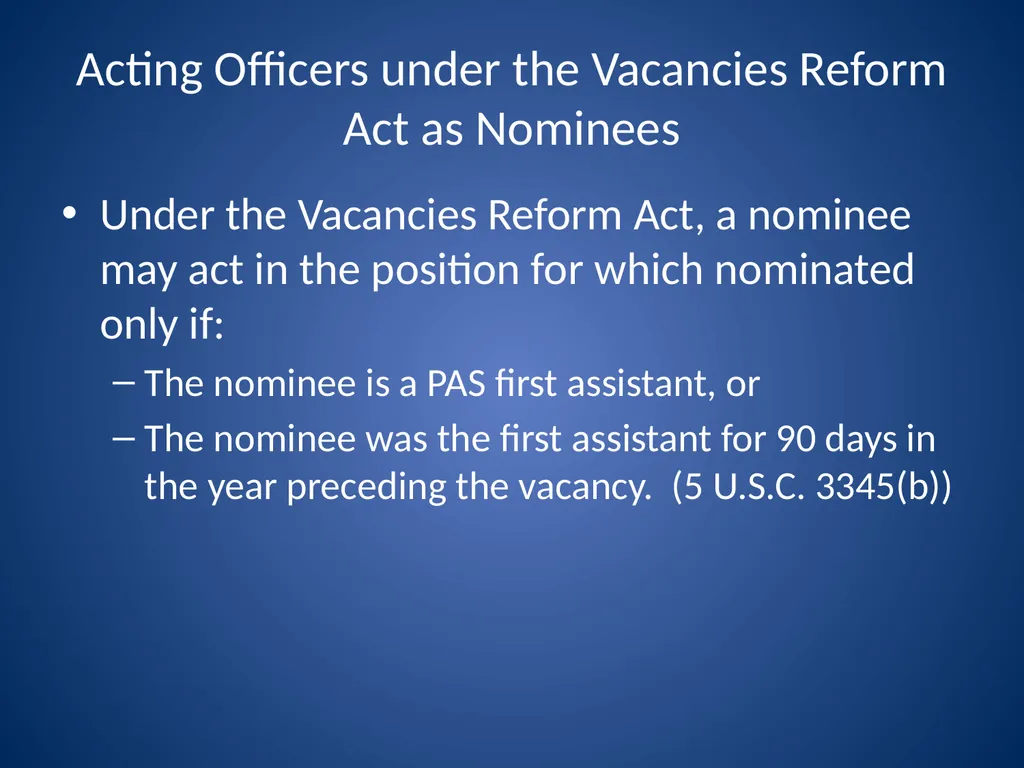 Ensuring Continuity During Vacancies in High-Level - slide 15 of 21