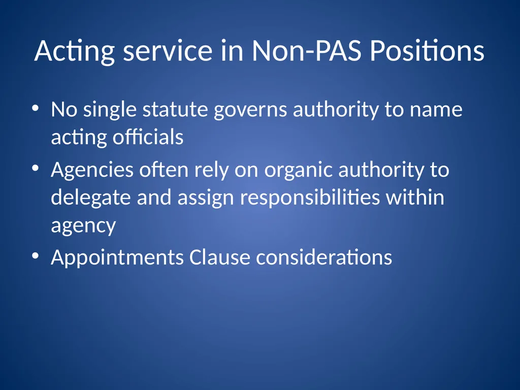 Ensuring Continuity During Vacancies in High-Level - slide 18 of 21