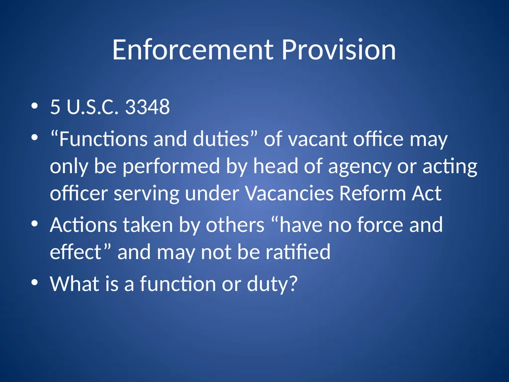 Ensuring Continuity During Vacancies in High-Level - slide 13 of 21