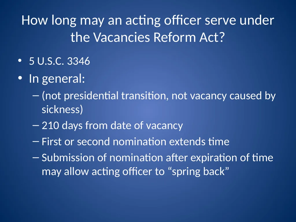 Ensuring Continuity During Vacancies in High-Level - slide 11 of 21