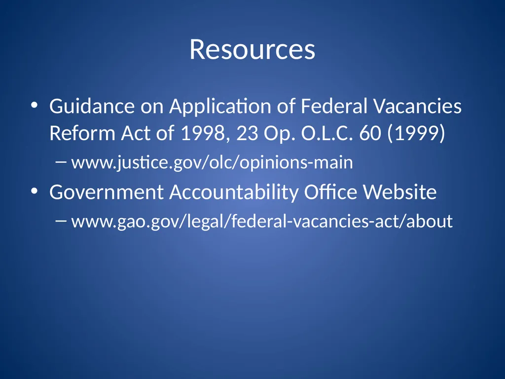 Ensuring Continuity During Vacancies in High-Level - slide 21 of 21