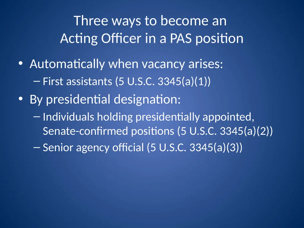 Ensuring Continuity During Vacancies in High-Level - slide 7 of 21