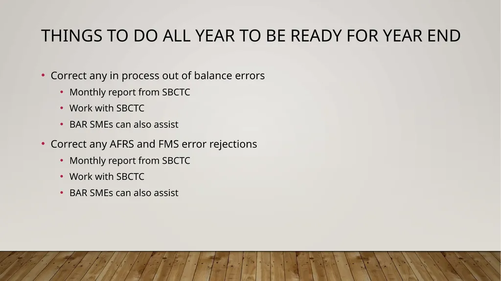 Year End closing Sabra Sand – Clark College, - slide 3 of 24