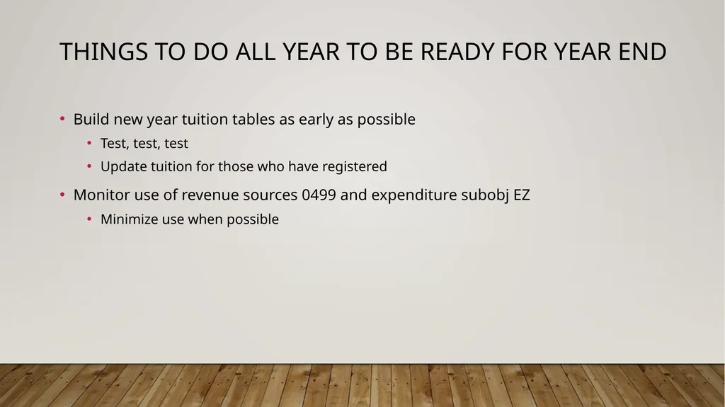 Year End closing Sabra Sand – Clark College, - slide 6 of 24