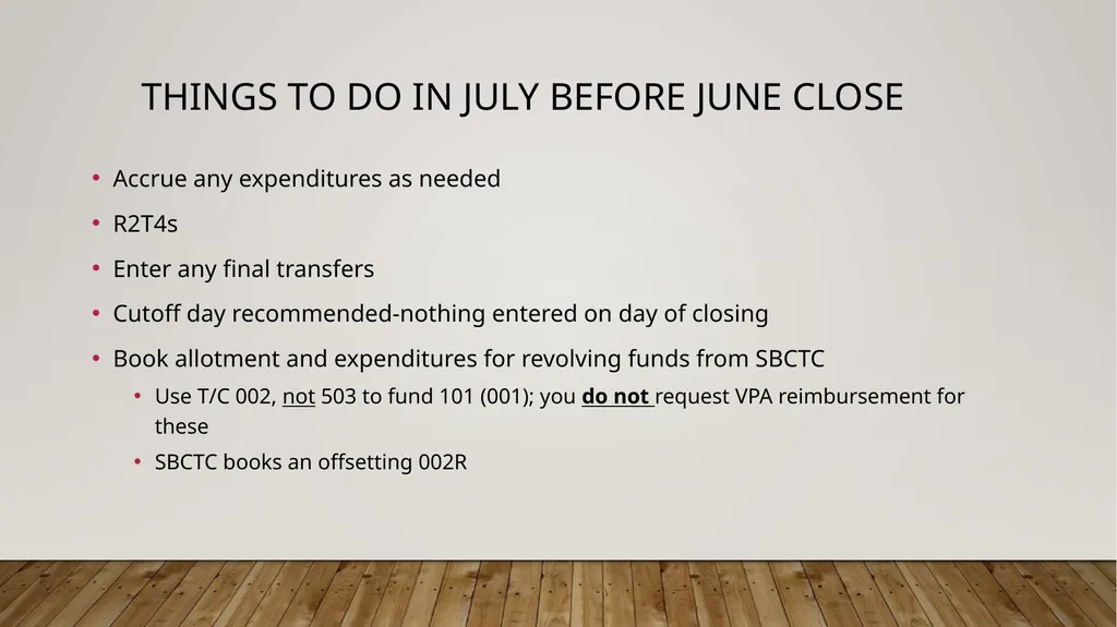Year End closing Sabra Sand – Clark College, - slide 10 of 24