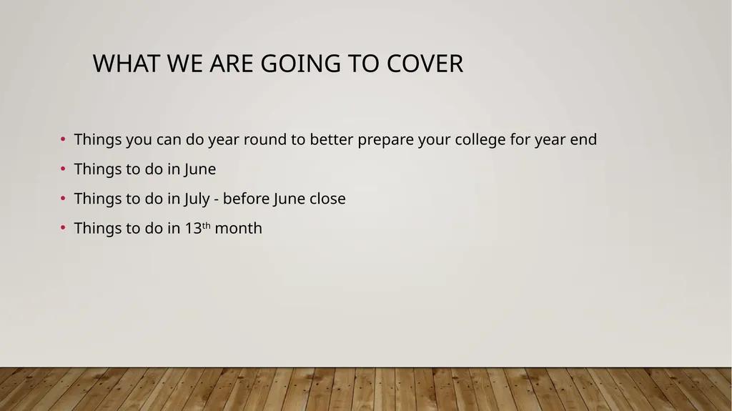 Year End closing Sabra Sand – Clark College, - slide 2 of 24