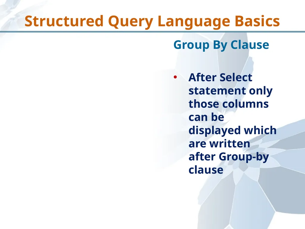 Structured Query Language Recap Database - slide 30 of 63