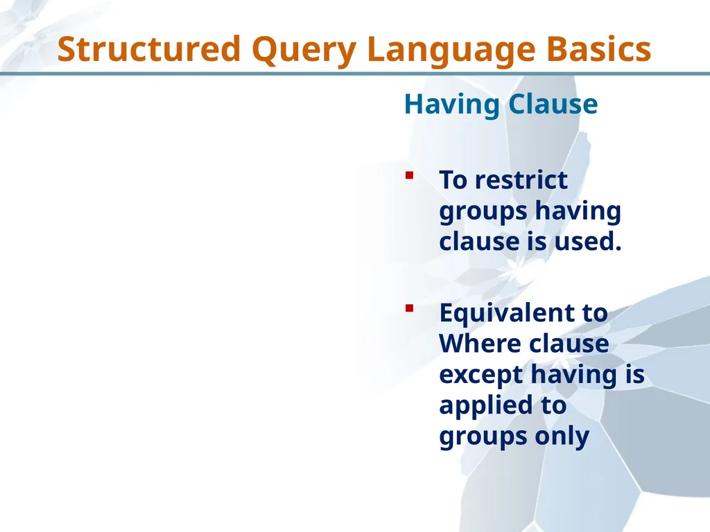 Structured Query Language Recap Database - slide 38 of 63