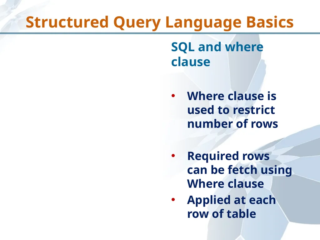 Structured Query Language Recap Database - slide 8 of 63