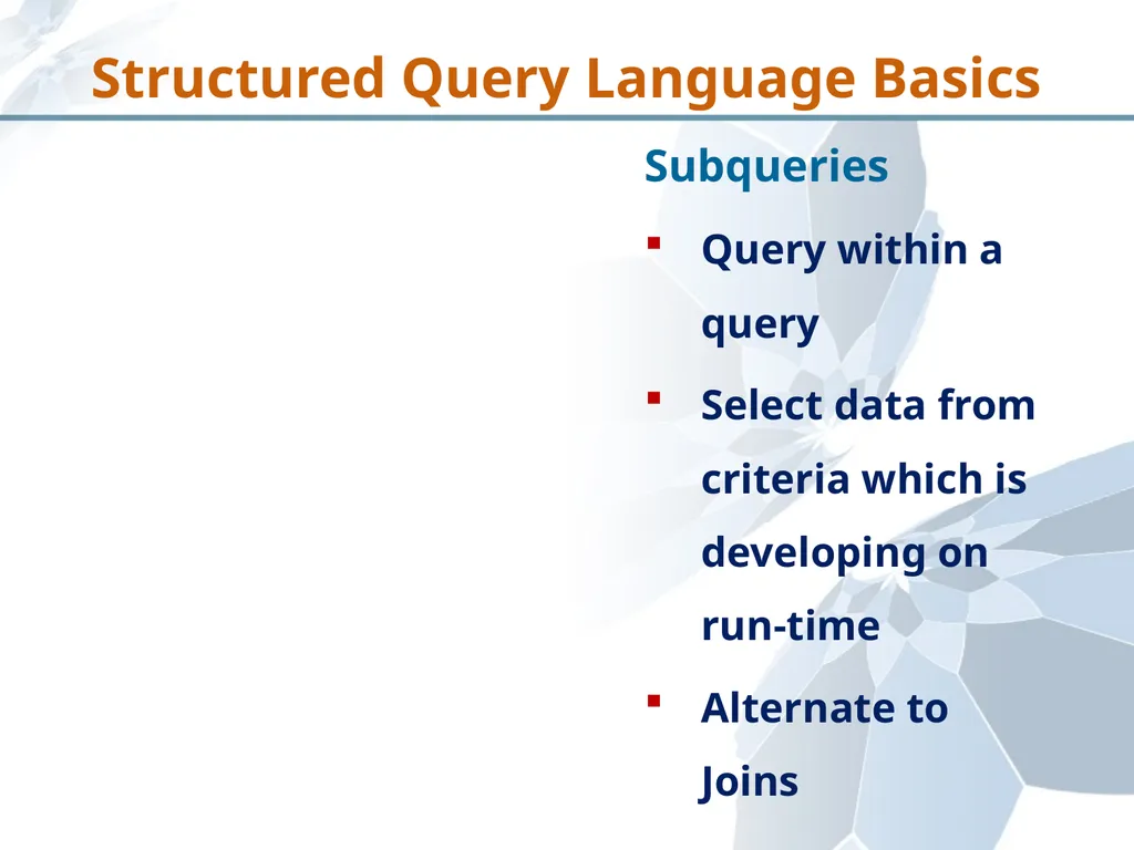 Structured Query Language Recap Database - slide 57 of 63