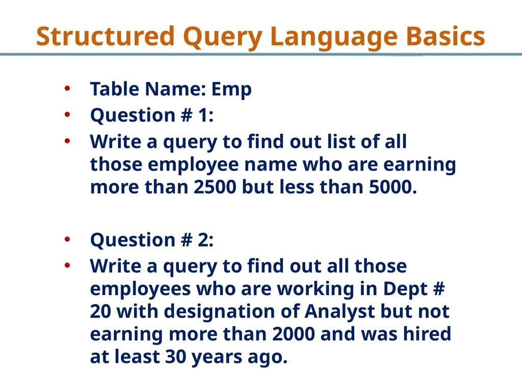 Structured Query Language Recap Database - slide 12 of 63