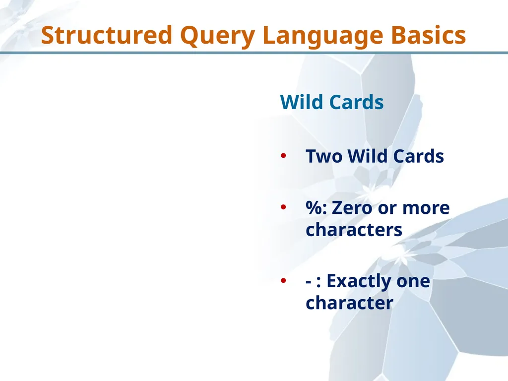 Structured Query Language Recap Database - slide 17 of 63
