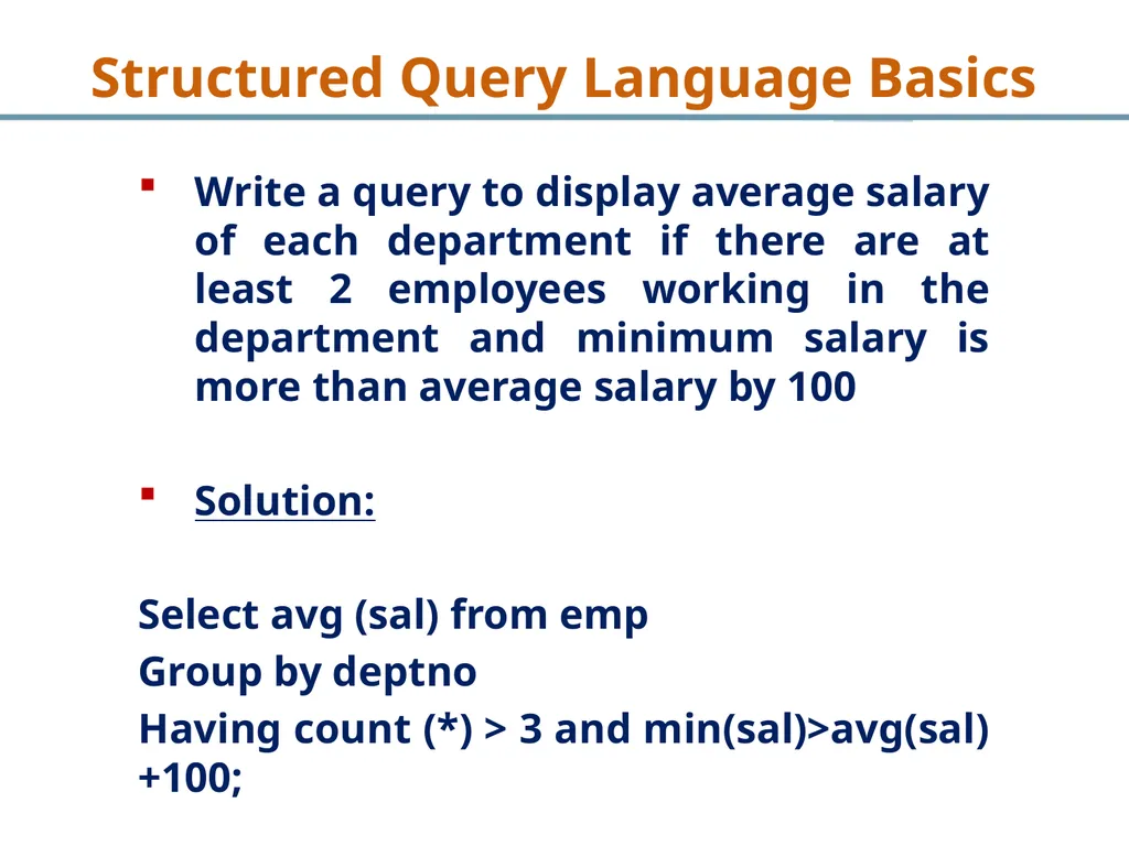 Structured Query Language Recap Database - slide 40 of 63
