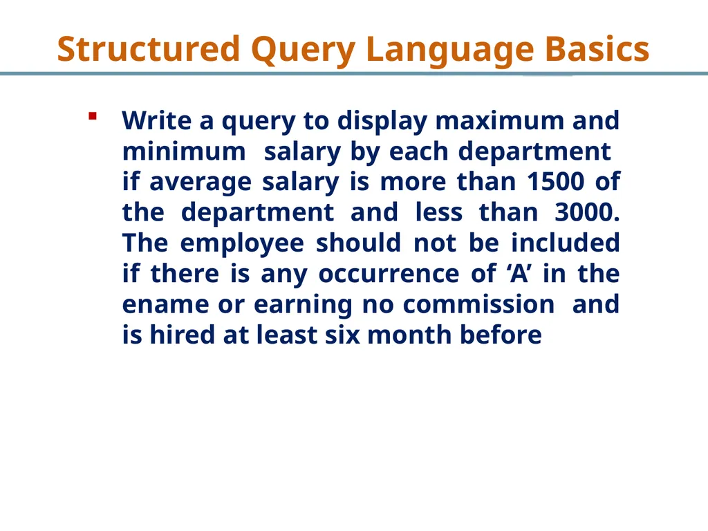 Structured Query Language Recap Database - slide 42 of 63
