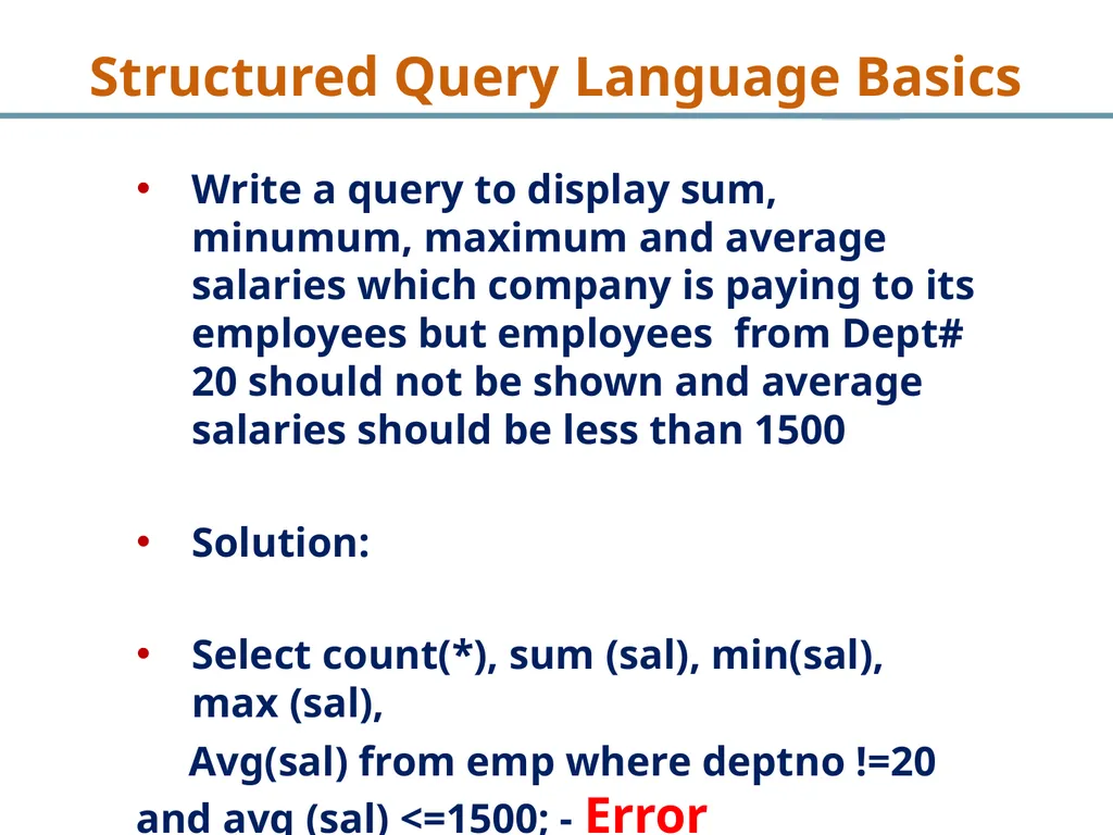 Structured Query Language Recap Database - slide 28 of 63