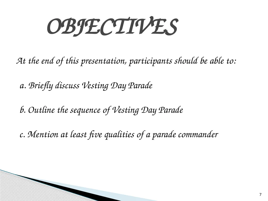 HANDING AND TAKING OVER PARADE (VESTING DAY - slide 7 of 21
