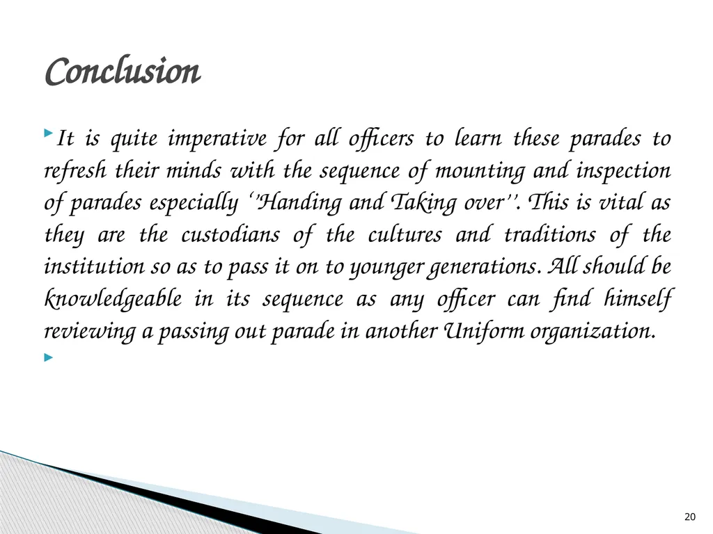 HANDING AND TAKING OVER PARADE (VESTING DAY - slide 20 of 21