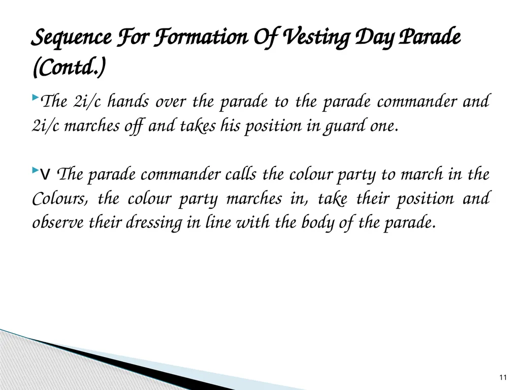 HANDING AND TAKING OVER PARADE (VESTING DAY - slide 11 of 21