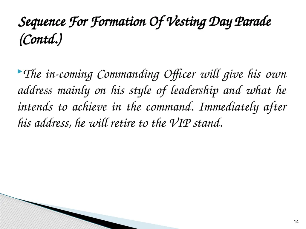 HANDING AND TAKING OVER PARADE (VESTING DAY - slide 14 of 21